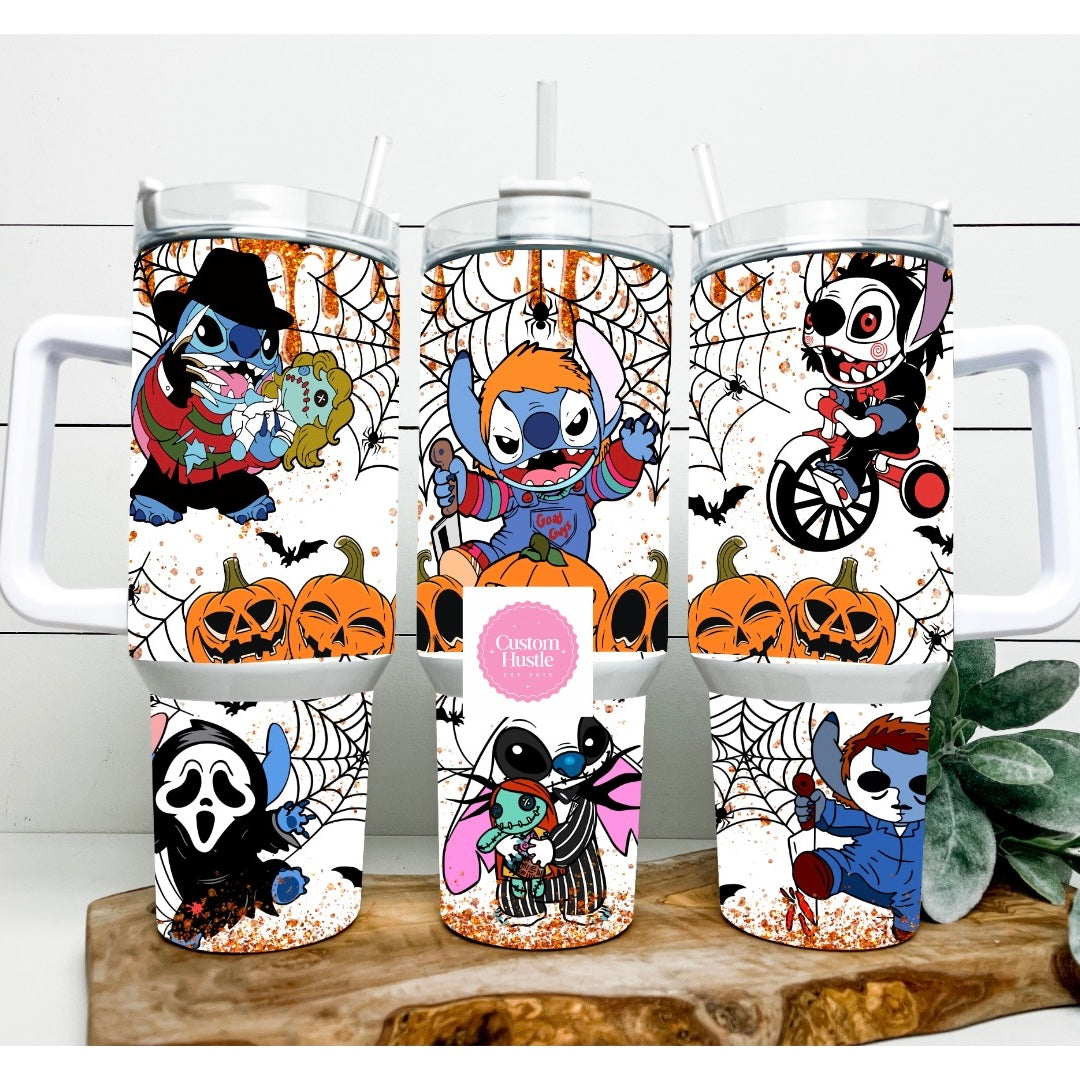 Glow in the dark Halloween stitch 40 oz tumbler