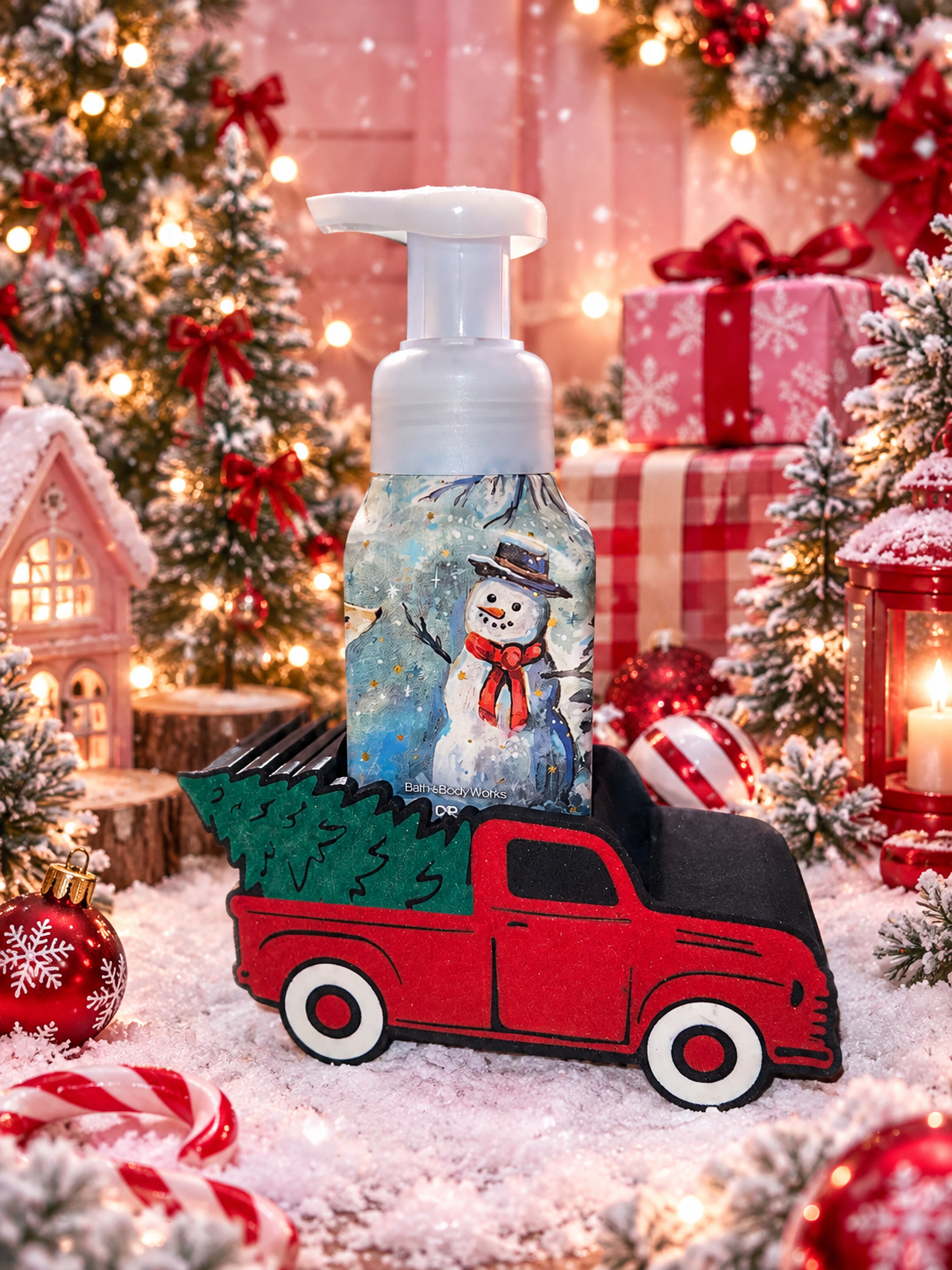 Vintage red truck bath & body works soap holder