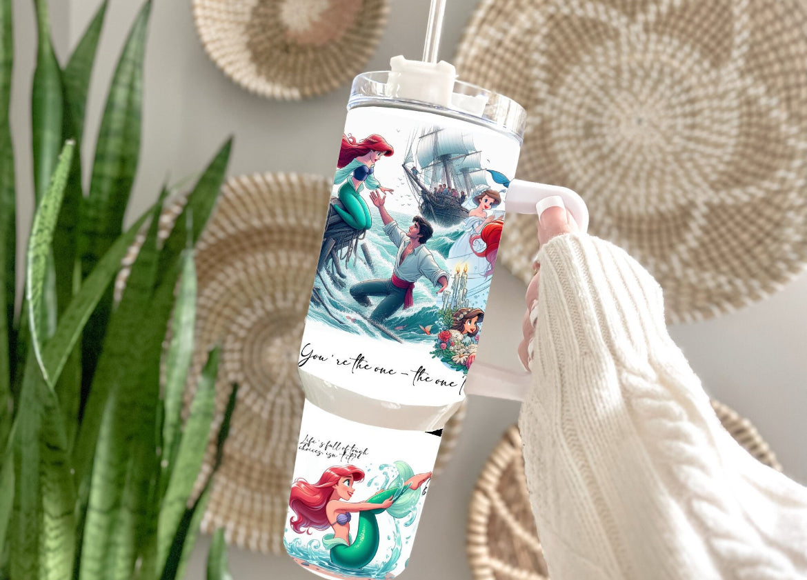 Glow in the dark mermaid 40 oz Tumbler