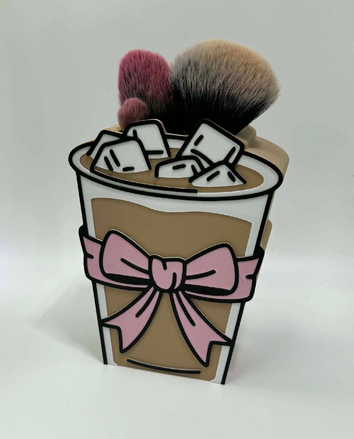 Iced coffee cup pen/makeup brush holder