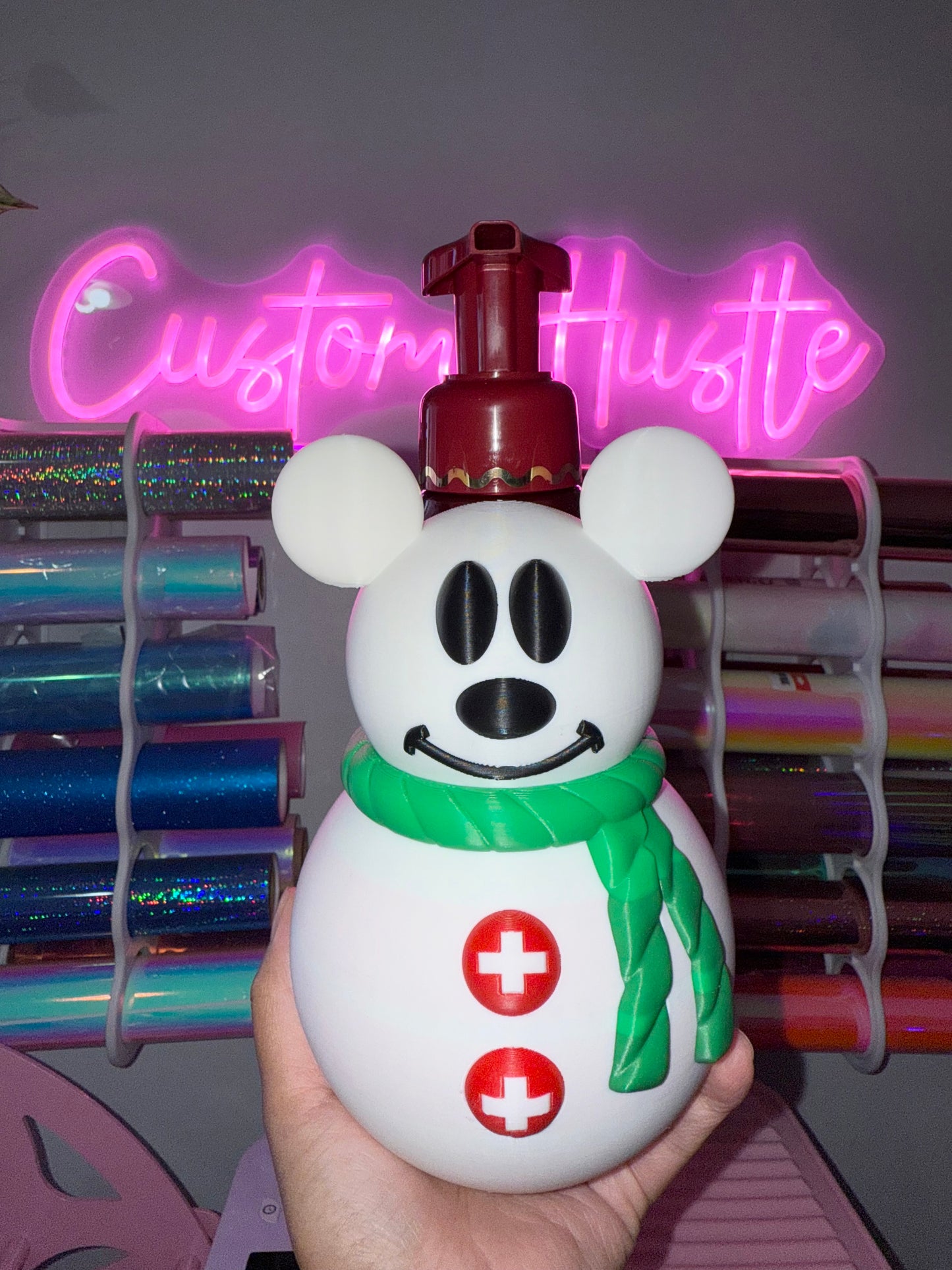 Mouse snowman bath & body works soap holder