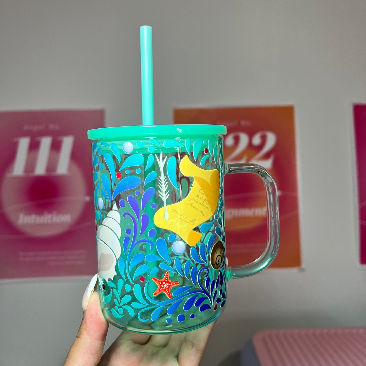 Mermaid glass can mug
