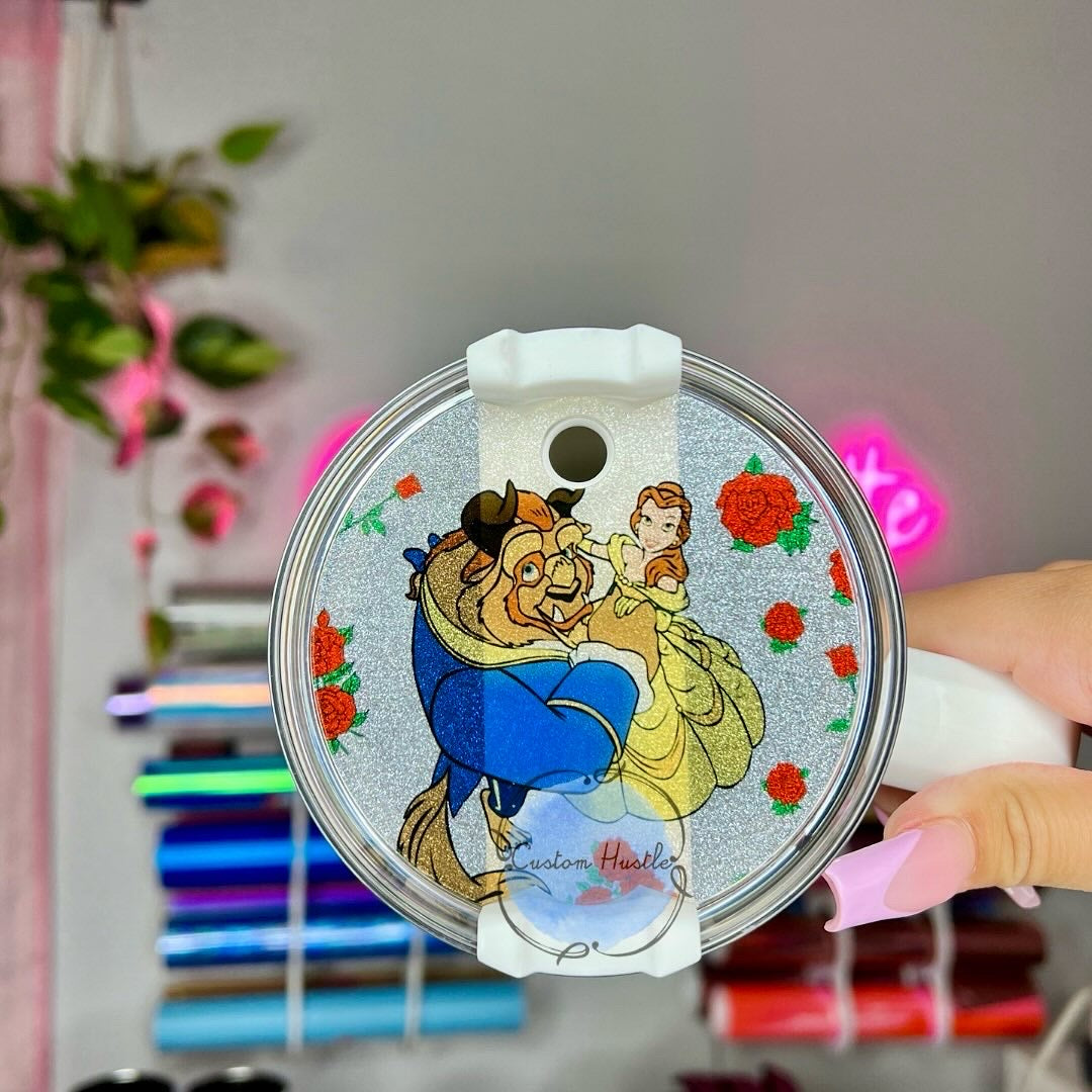 Glow in the dark belle & beast 40 oz tumbler