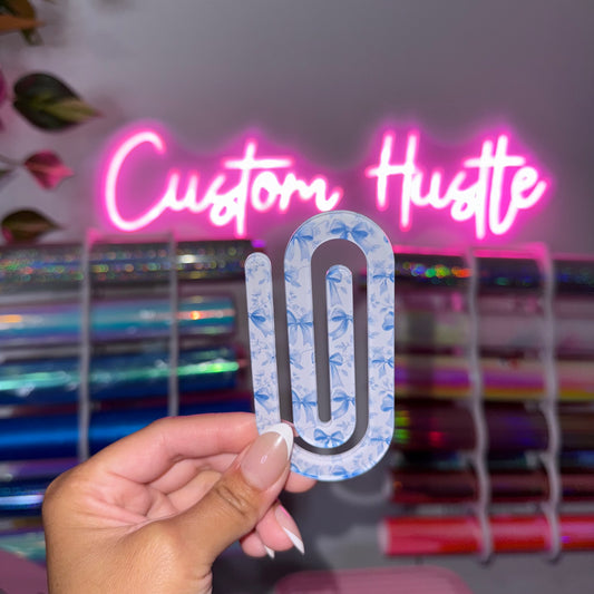 Blue coquette bows paperclip/bookmark