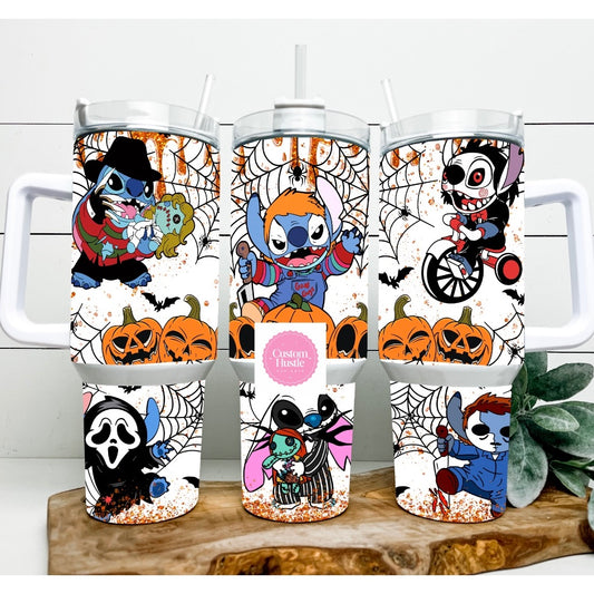 Glow in the dark Halloween stitch 40 oz tumbler