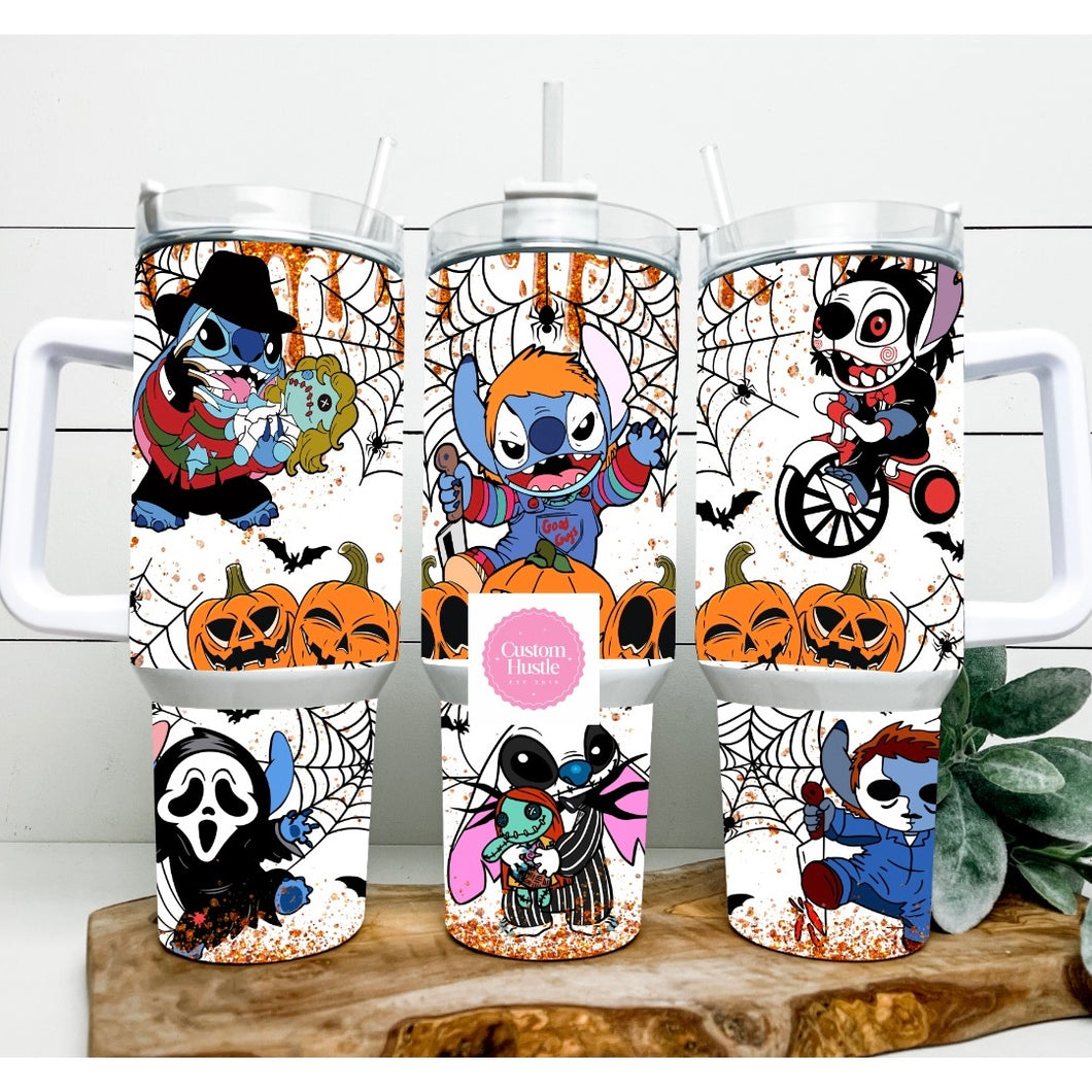 Glow in the dark Halloween stitch 40 oz tumbler