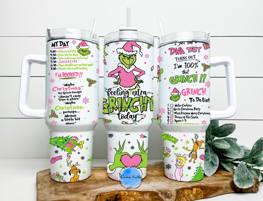 Pinkmas Grinch 40 oz tumbler