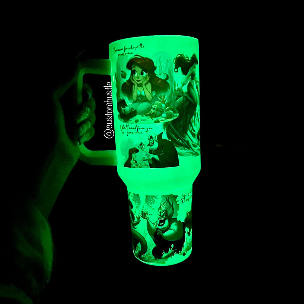 Glow in the dark mermaid 40 oz Tumbler