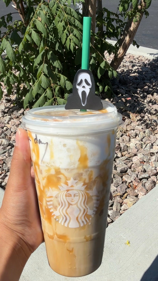 Ghostface straw topper