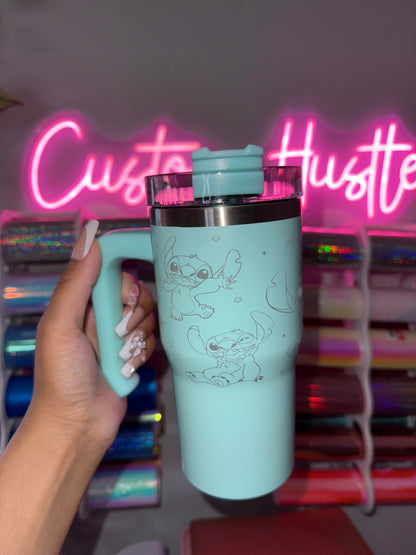 Engraved stitch 20 oz tumbler