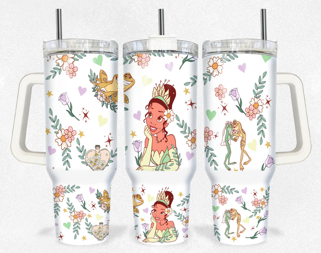 Princess & frog Glow in the dark 40 oz tumbler