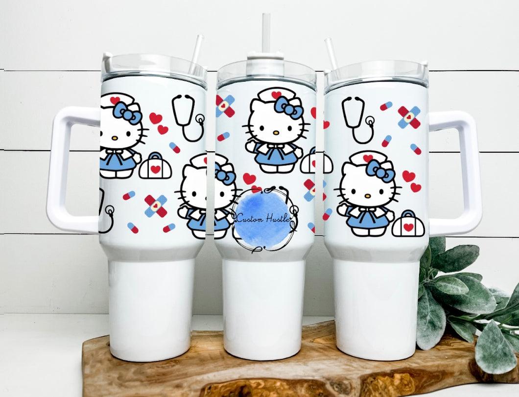 Nurse kitty 40 oz Tumbler