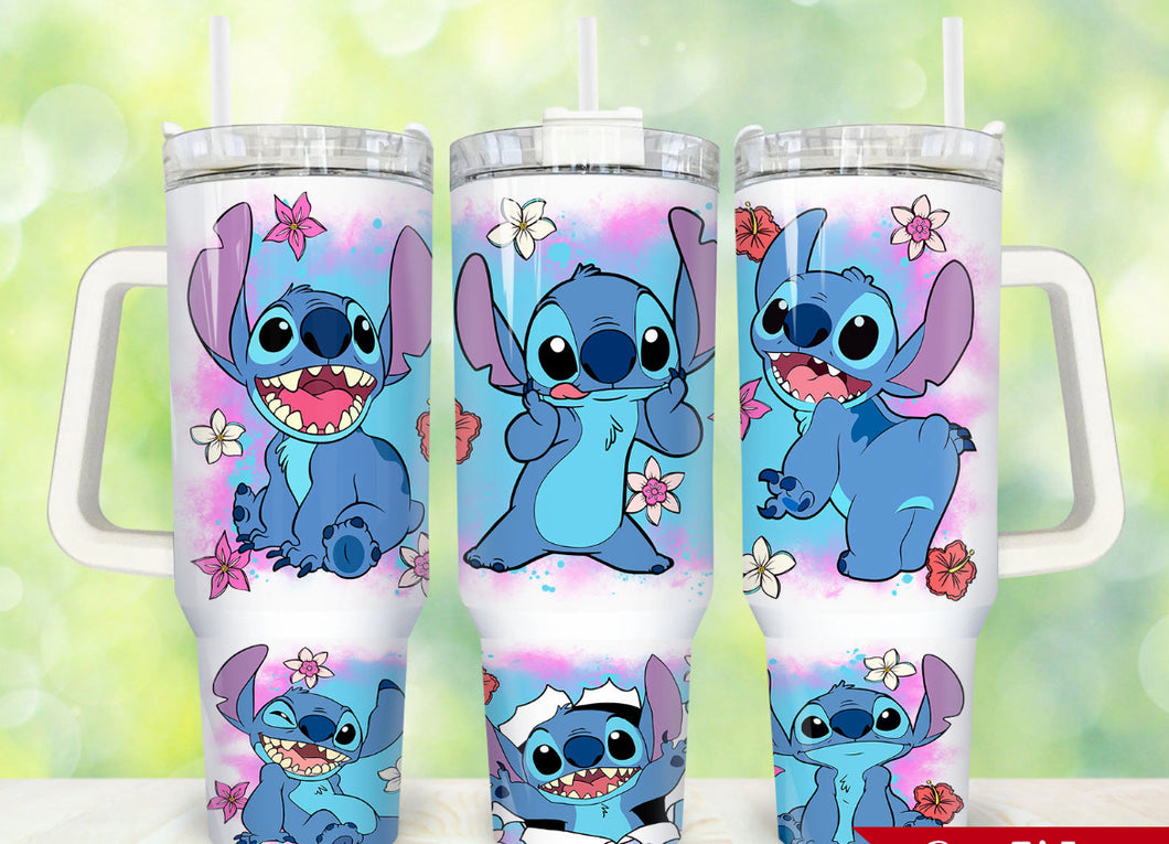 Glow in the dark stitch 40 oz tumbler