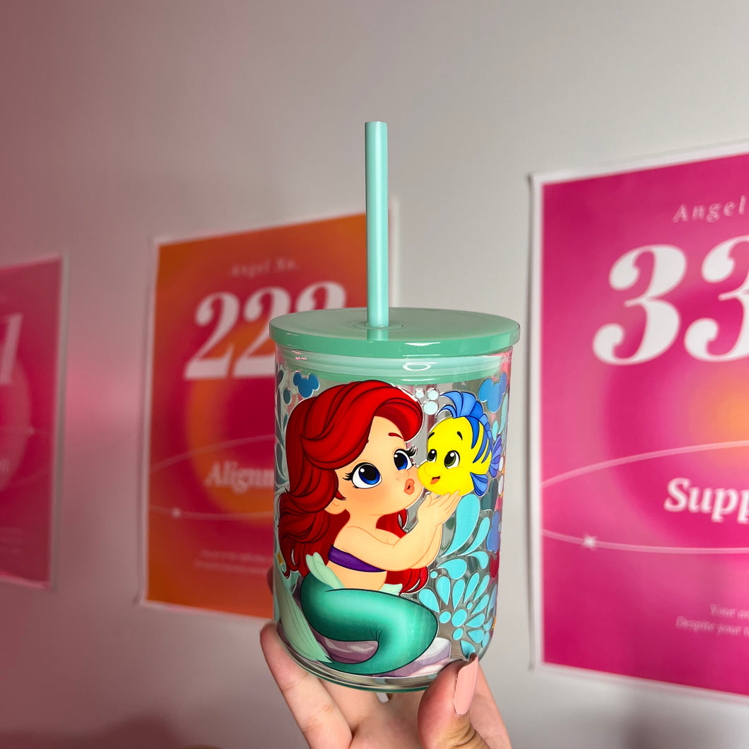 Baby Ariel Glass can mug