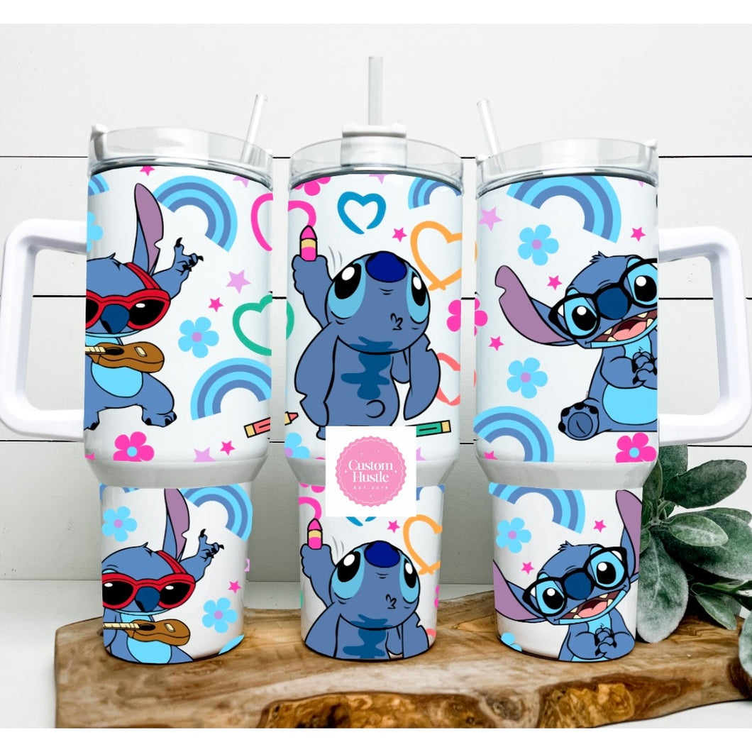 Glow in the dark Stitch 40 oz tumbler
