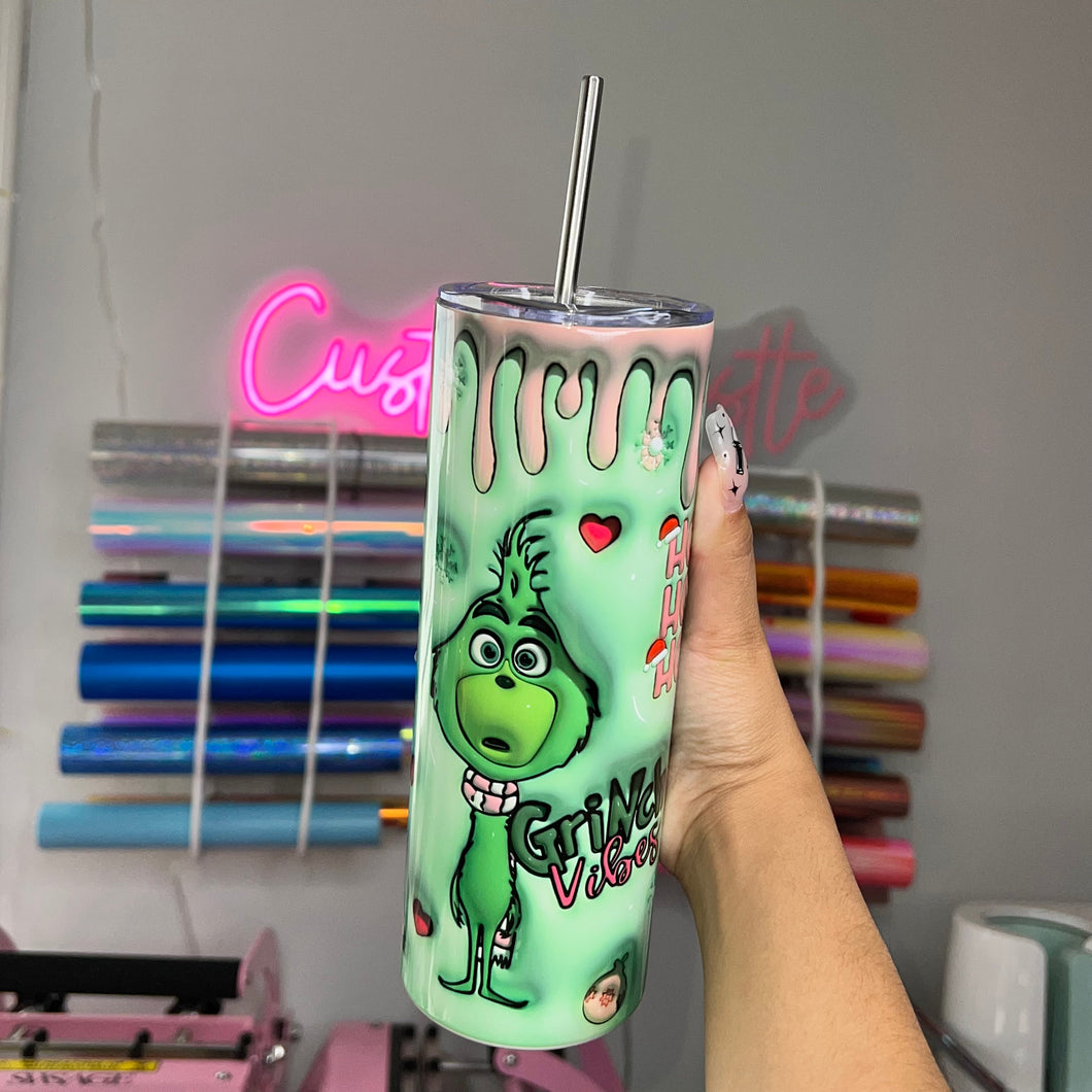 Grinch vibes 3D Tumbler