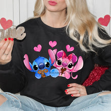 Load image into Gallery viewer, Stitch &amp; Angel valentine snacks  crewneck
