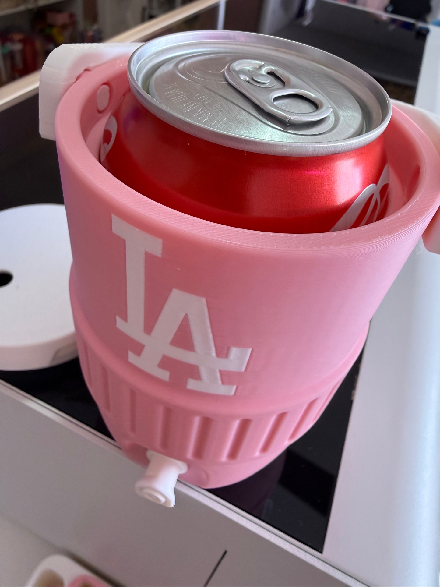 Pink La Dodgers 12oz can holder koozie