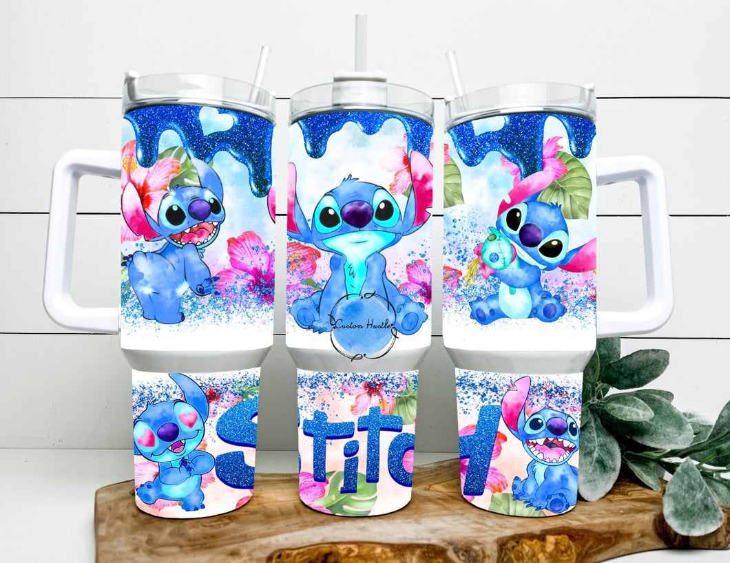 Stitch drip glow in the dark 40 oz tumbler