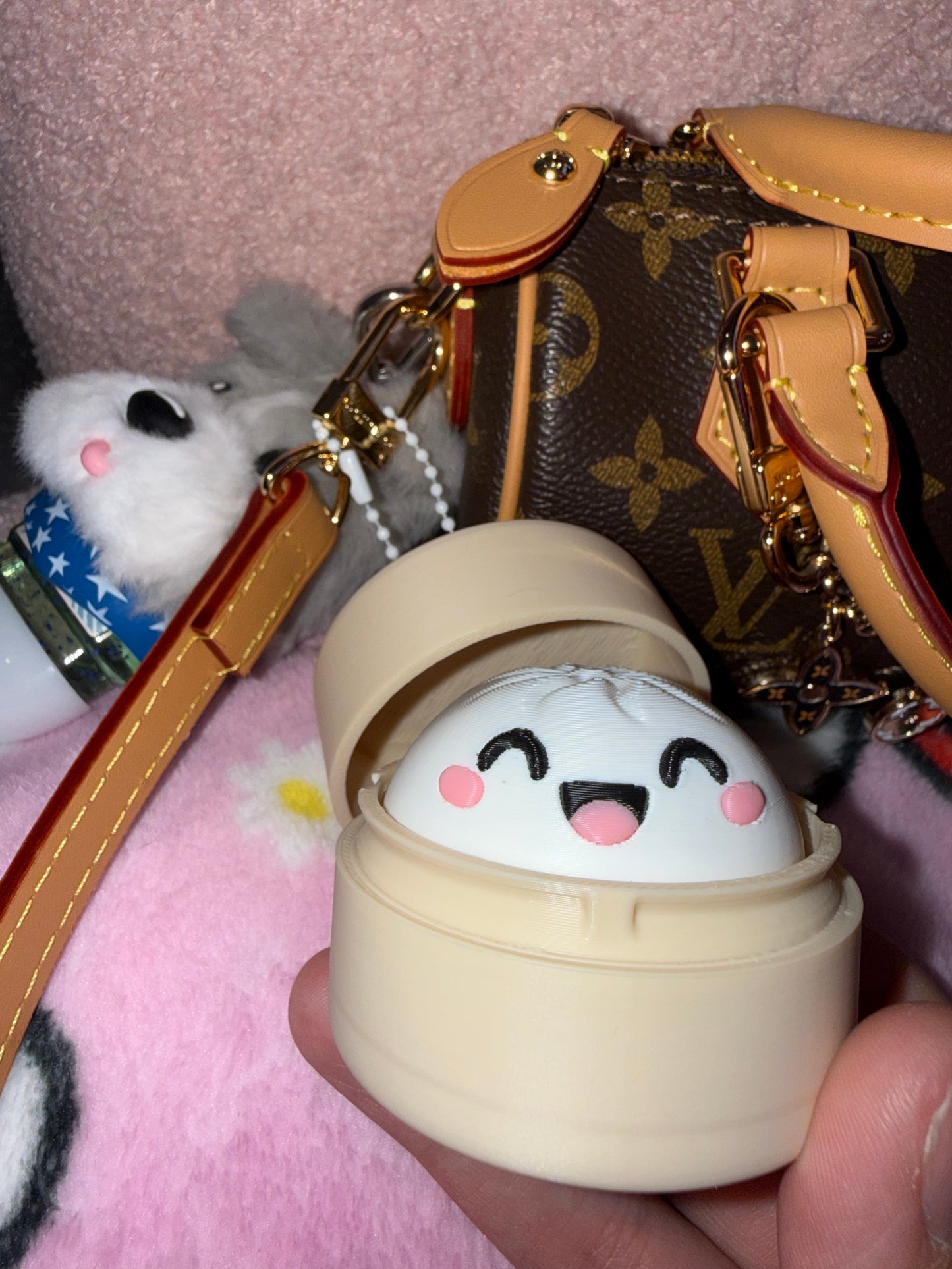 Dumpling clicker keychain