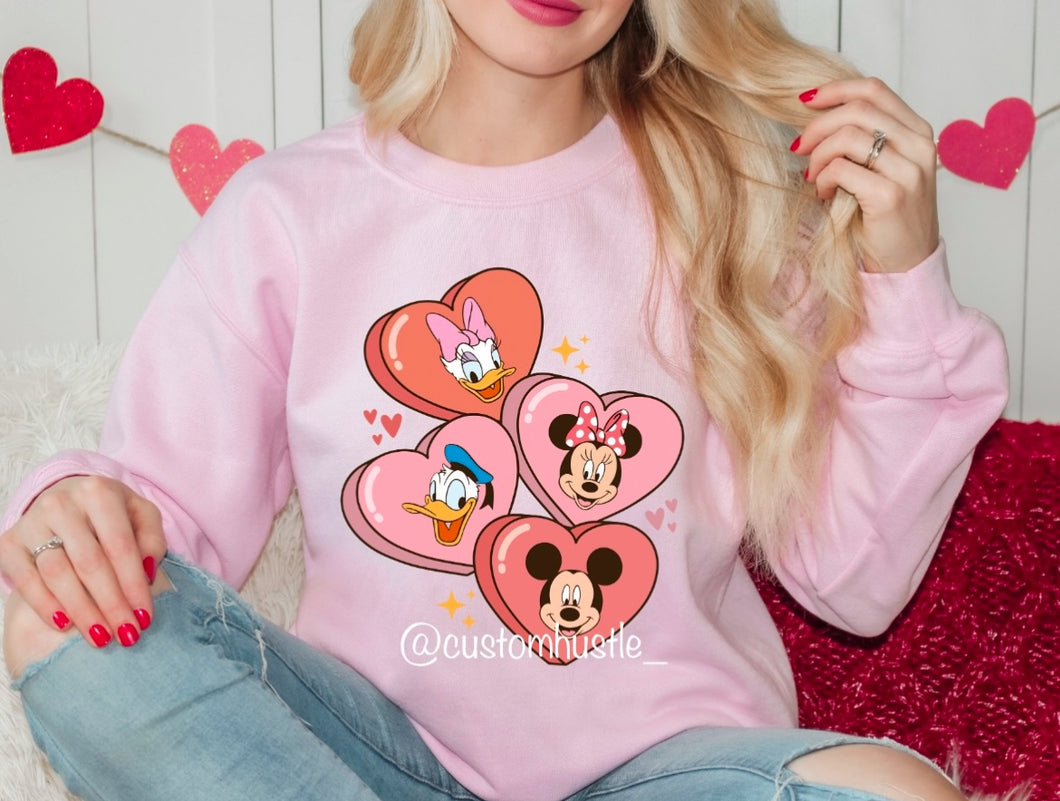 Mouse & friends Valentine’s Day crewneck