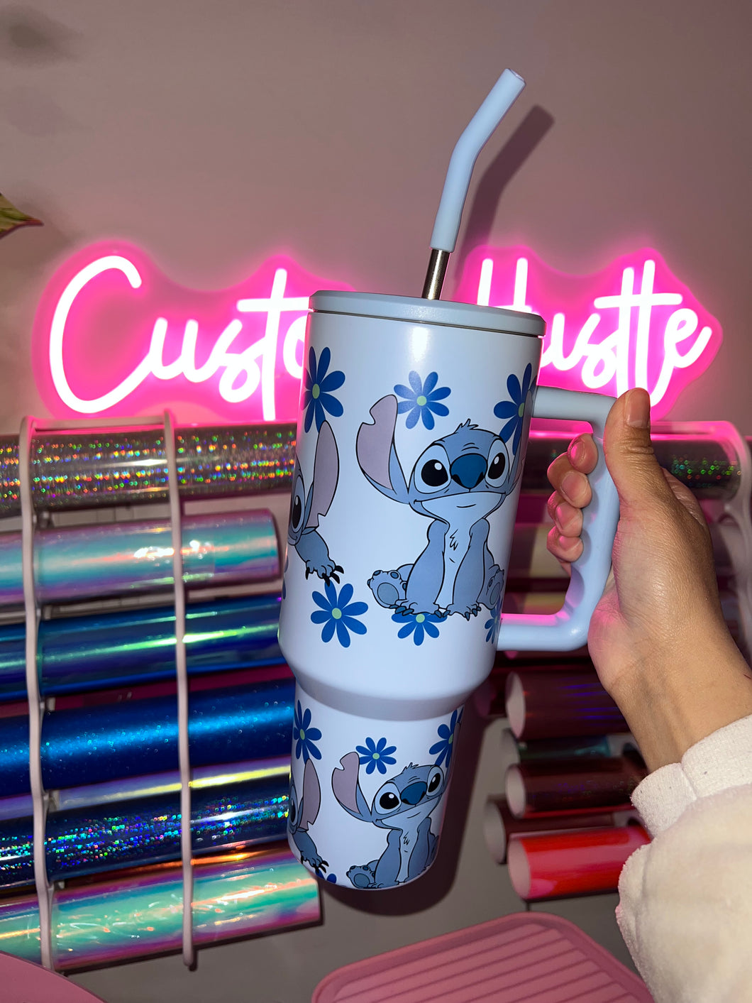 Blue Stitch 40 oz tumbler