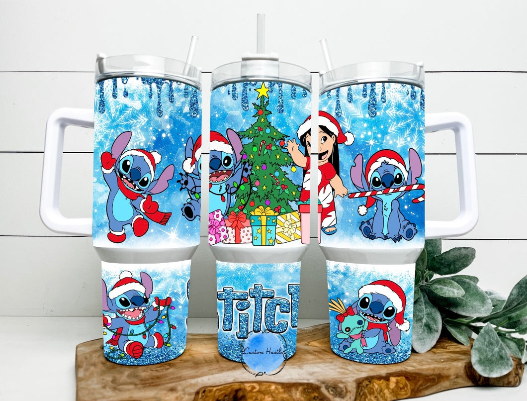 Christmas lilo & stitch 40 oz tumbler