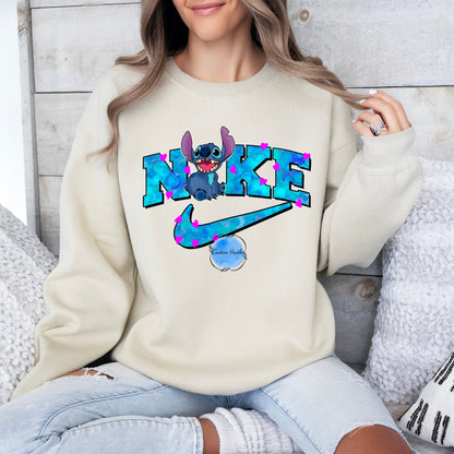 Stitch Swoosh hearts crewneck