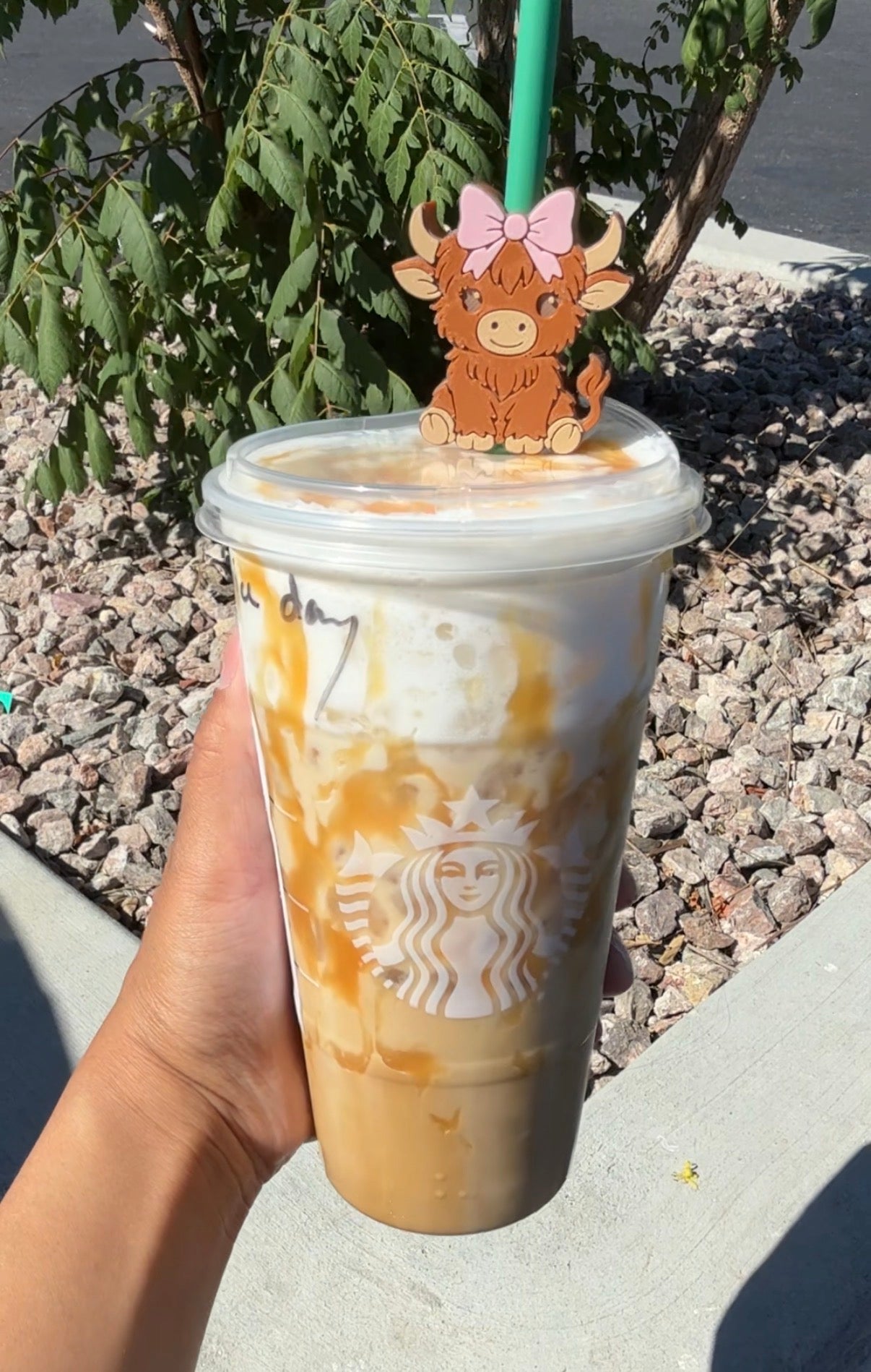 Highland cow straw topper