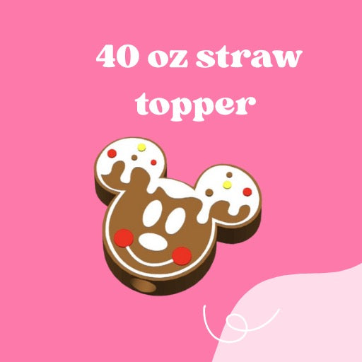 Mickey gingerbread 40 oz Stanley straw topper