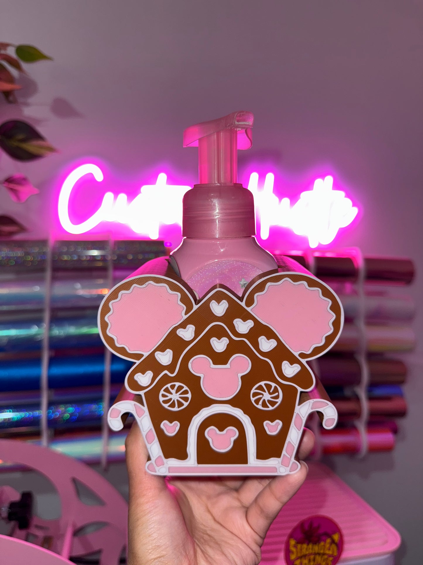 Mickey gingerbread house soap holder