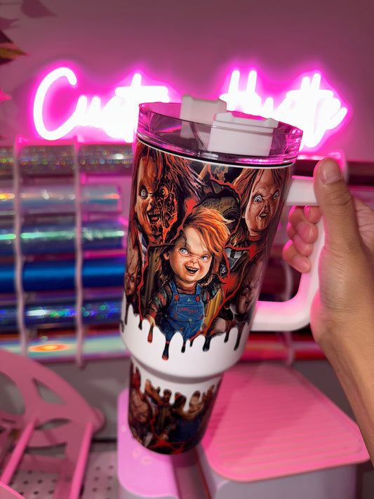 Chucky 40 oz glow in the dark tumbler