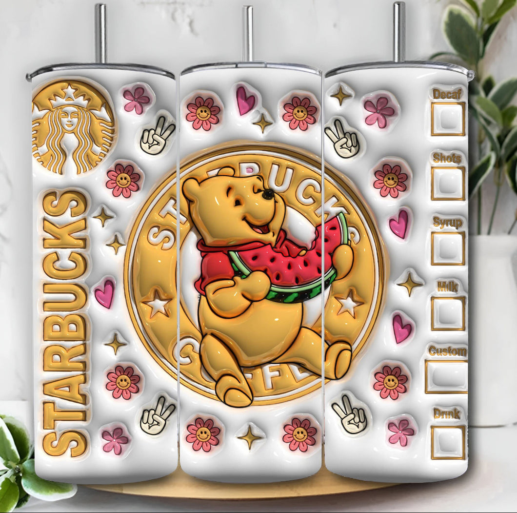 Summer bear 3D tumbler