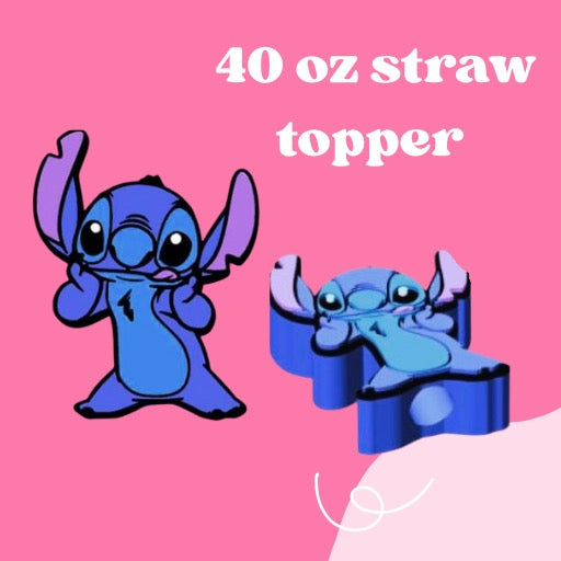 Stitch 40 oz Stanley straw topper