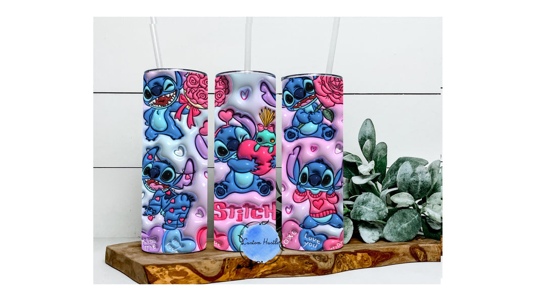 Valentine Stitch 3D 20 oz tumbler