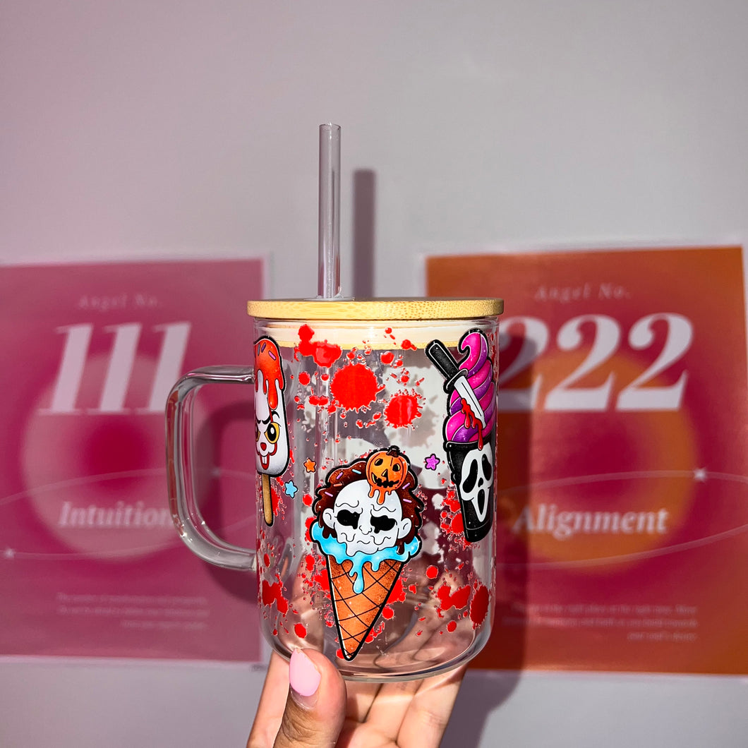 Horror popsicles glass can mug