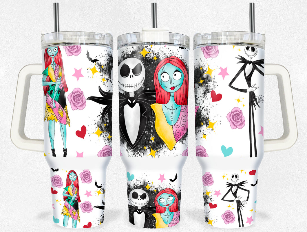 Jack and Sally 40 oz sublimation print