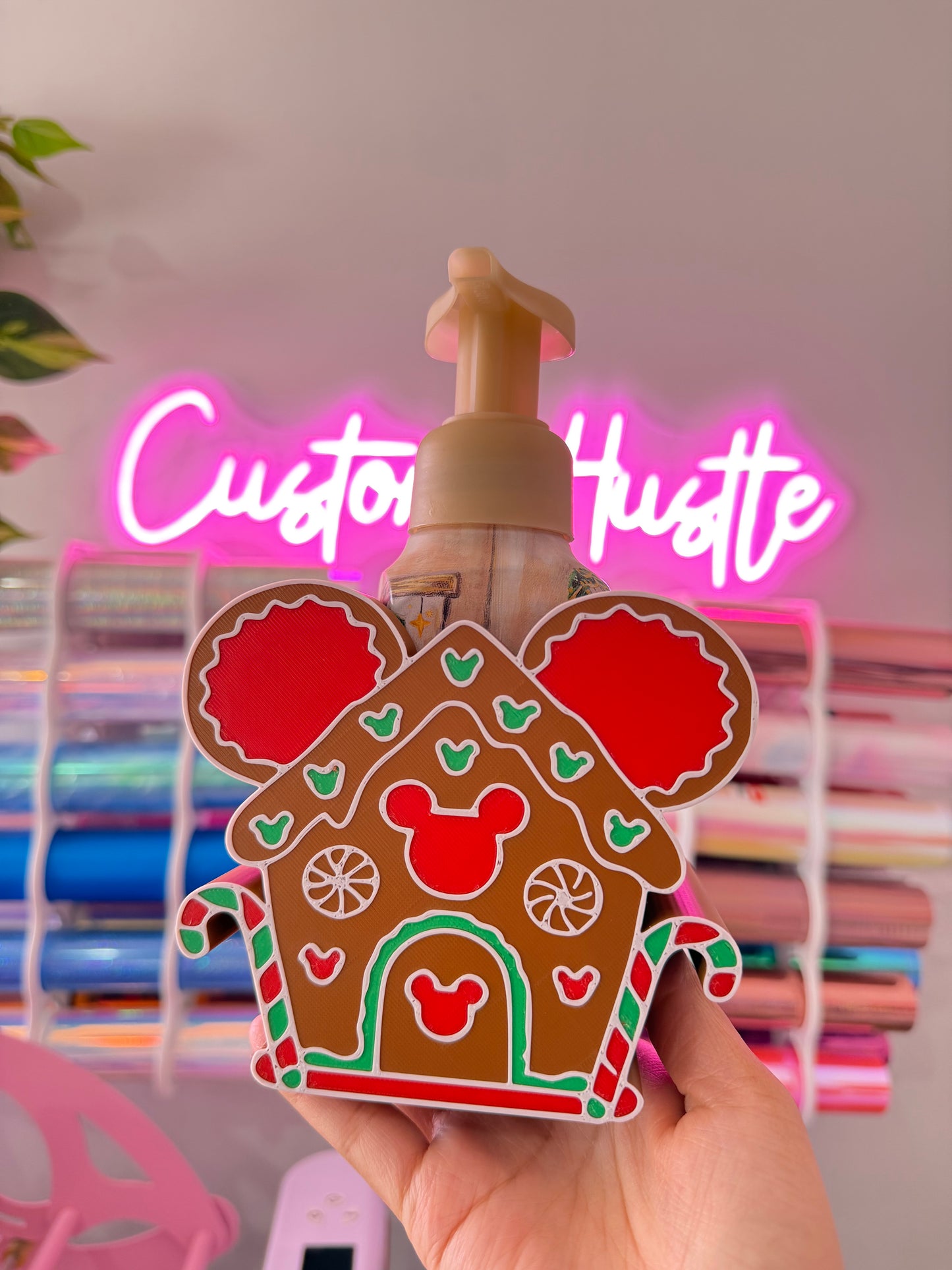 Mickey gingerbread house soap holder