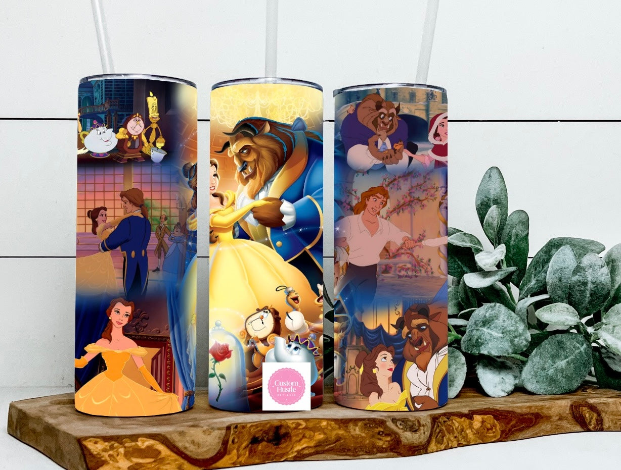 Beauty & the beast 20 oz tumbler