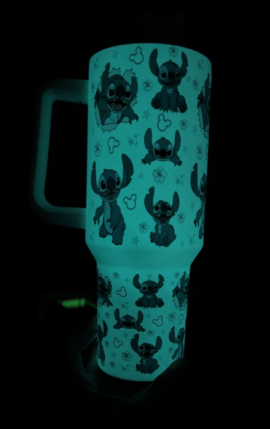 Glow in the dark Stitch 40 oz Tumbler
