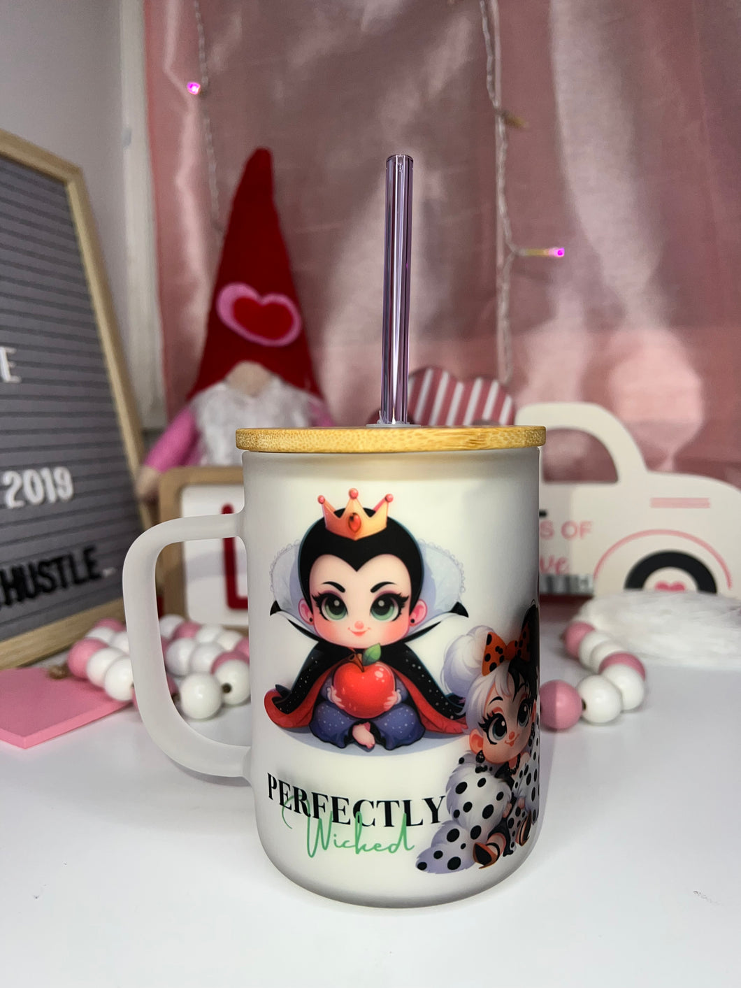 Baby Villains glass can mug