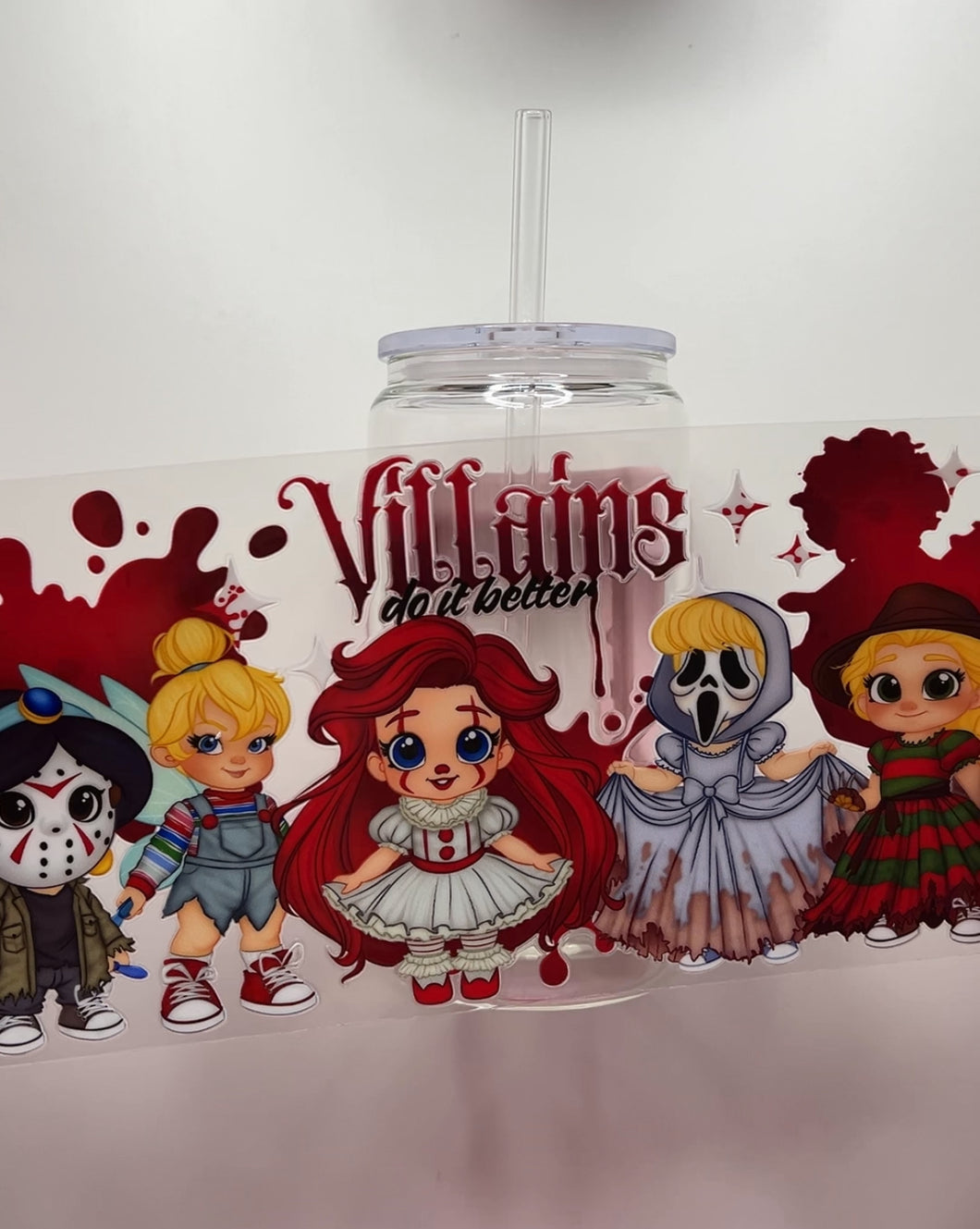 Princess villains glass can