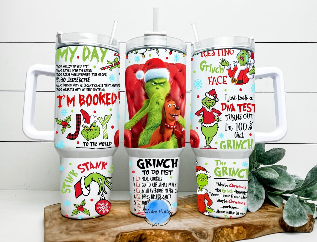 Grinchy 40 oz tumbler