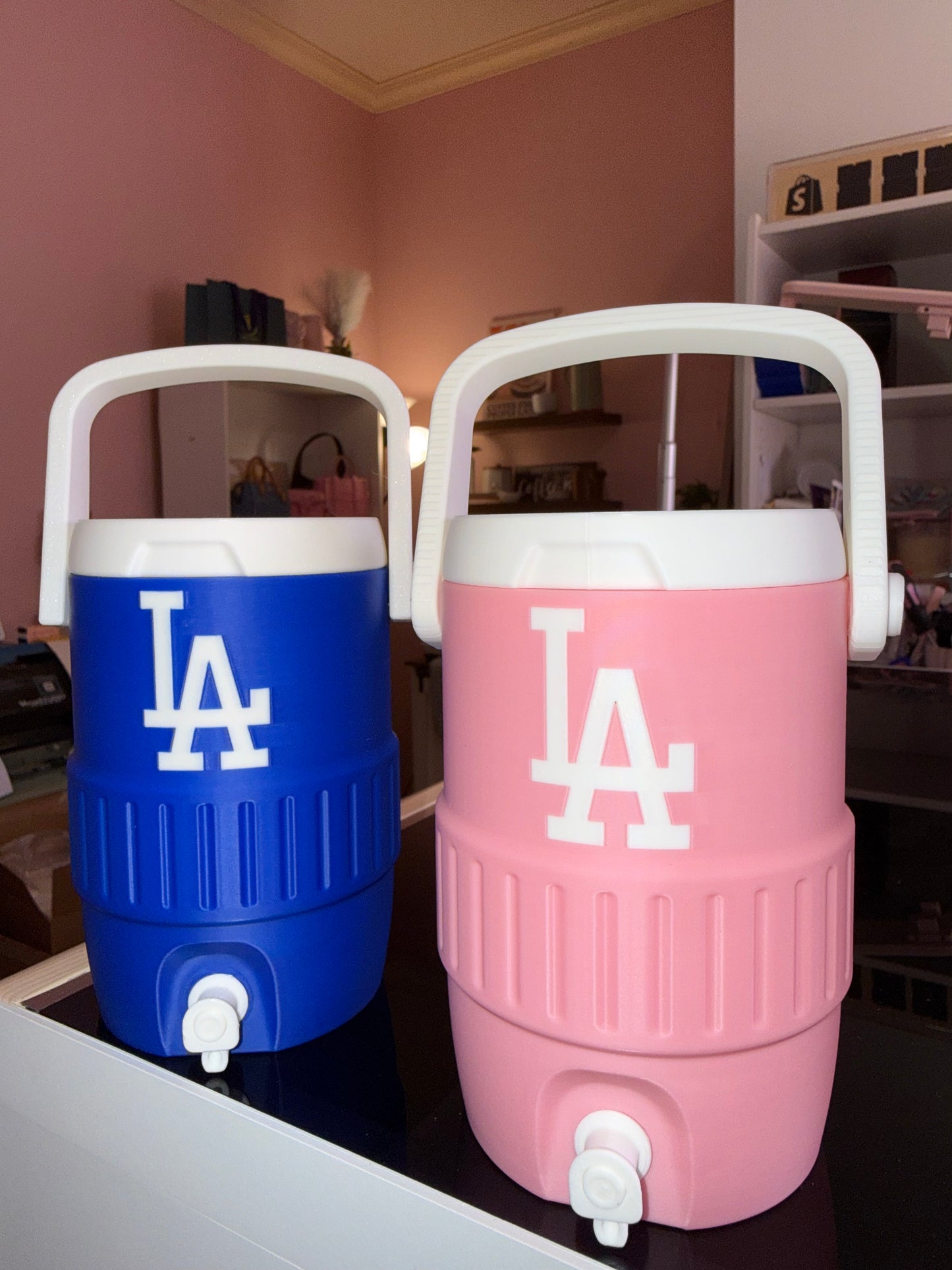 Pink La Dodgers 12oz can holder koozie
