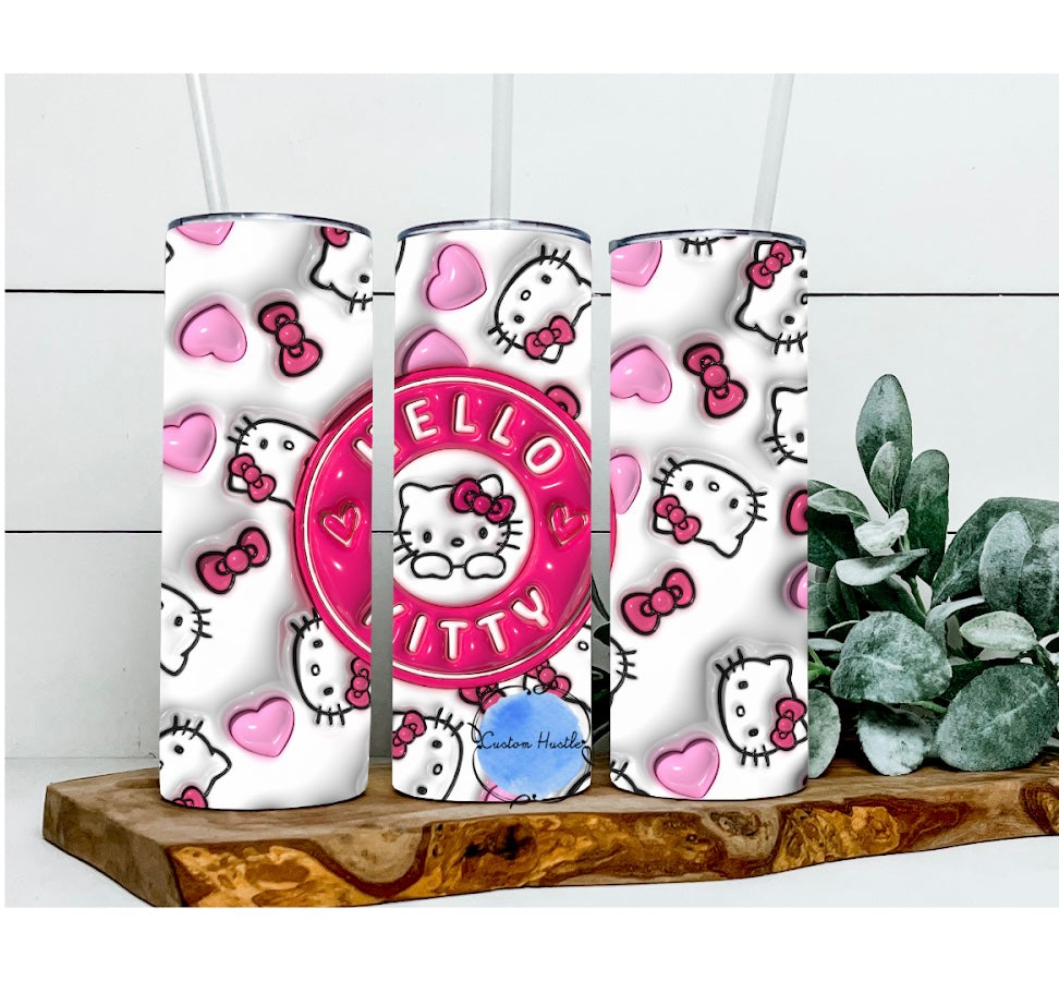 Kitty & Hearts 3D Sublimation Print