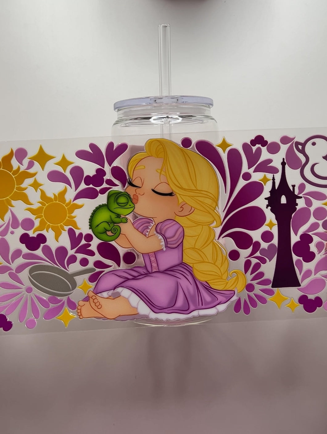 Baby rapunzel glass can