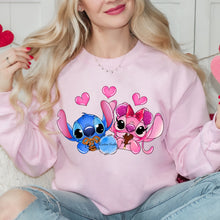 Load image into Gallery viewer, Stitch &amp; Angel valentine snacks  crewneck
