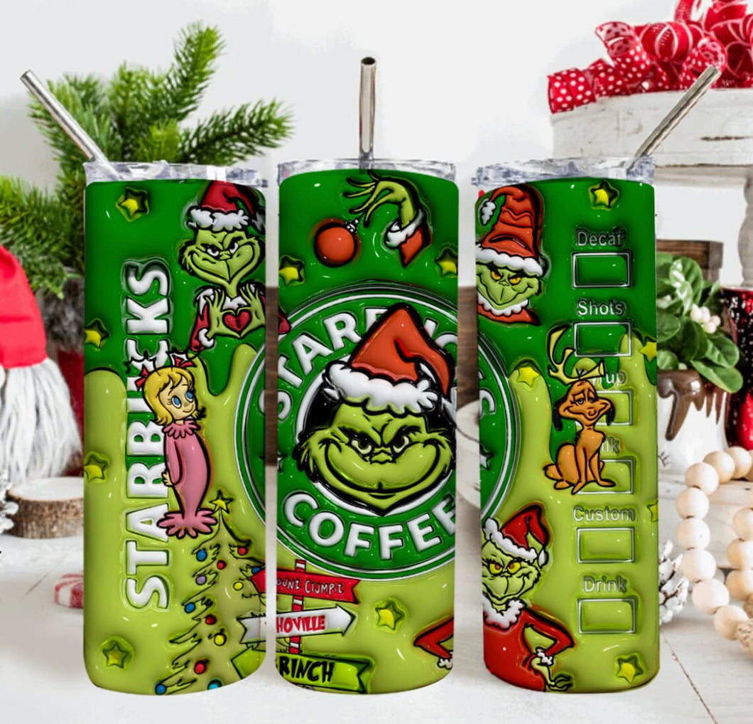 Grinchy coffee 3D sublimation print