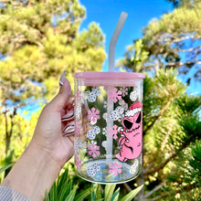 Load image into Gallery viewer, Pink Oogie Christmas glass can mug
