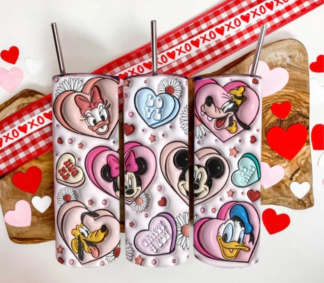 Mouse & friends conversation hearts sublimation print